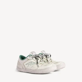 Hamptons-sneaker voor heren met medium versleten look in beige/groen