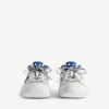 Hamptons-sneaker voor heren met versleten look in wit/donkerblauw/grijs