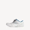 Hamptons-sneaker voor heren met versleten look in wit/donkerblauw/grijs