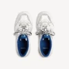 Hamptons-sneaker voor heren met versleten look in wit/donkerblauw/grijs