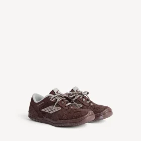 Hamptons suède herensneaker in donkerbruin/grijs