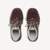 Hamptons suède herensneaker in donkerbruin/grijs
