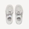 Hamptons suède herensneaker in gebroken wit/zwart