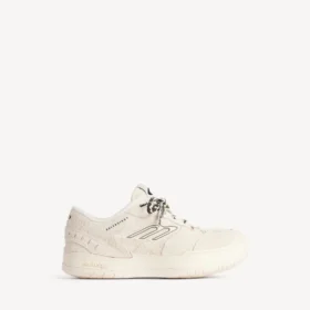 Hamptons suède platform sneaker voor dames in beige/zwart