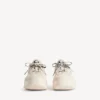 Hamptons suède platform sneaker voor dames in beige/zwart