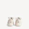 Hamptons suède platform sneaker voor dames in beige/zwart
