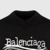 Handgetekend Balenciaga-T-shirt “Black” 641675TNVE71197
