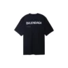 Handgetekend Balenciaga T-shirt, Large Fit “Zwart” 641675TOVO51070