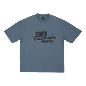 Handgetekend BB Icon T-shirt, medium pasvorm “Blue Black” 612966TNVN44183