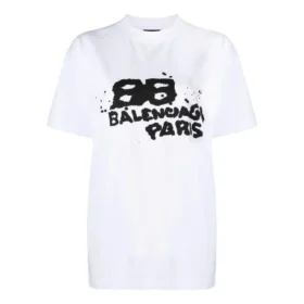 Handgetekend BB Icon T-shirt, medium pasvorm “Wit” 612965TNVN49040
