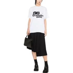 Handgetekend BB Icon T-shirt, medium pasvorm “Wit” 612965TNVN49040