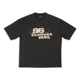 Handgetekend BB Icon T-shirt, medium pasvorm “Zwart” 612966TNVN41059