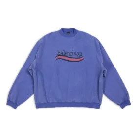 Handgetekend oversized sweatshirt met Political Campaign “Blue” 720428TNVE84119