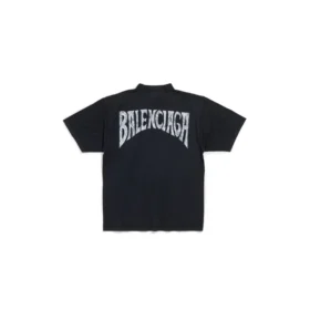 Handgetekend T-shirt, medium pasvorm “Black Faded” 764235TPVU41569