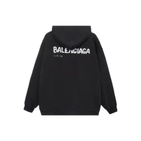 Handgetekende Balenciaga-hoodie, medium pasvorm “Zwart” 600583TOVO61070