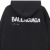 Handgetekende Balenciaga-hoodie, medium pasvorm “Zwart” 600583TOVO61070