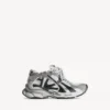 Heren Runner sneaker in grijs/wit/zwart