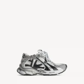 Heren Runner sneaker in grijs/wit/zwart