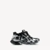 Heren Runner sneaker in zwart/zilver