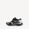 Heren Runner sneaker in zwart/zilver