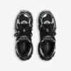 Heren Runner sneaker in zwart/zilver