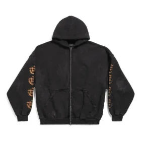 Heavy Metal hoodie met rits, oversized “Black Faded” 744444TOVD91055