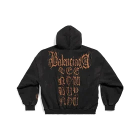 Heavy Metal hoodie met rits, oversized “Black Faded” 744444TOVD91055