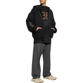 Heavy Metal hoodie met rits “Zwart” 744455TOVD81055
