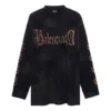 Heavy Metal T-shirt met lange mouwen, oversized pasvorm “Black Faded” 739783TOVE11055