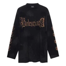 Heavy Metal T-shirt met lange mouwen, oversized pasvorm “Black Faded” 739783TOVE11055