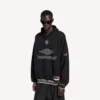 Heren 3b voetbal-hoodie in zwart/antraciet