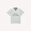 Heren 3b voetbal-T-shirt met V-hals, oversized, in grijs/wit