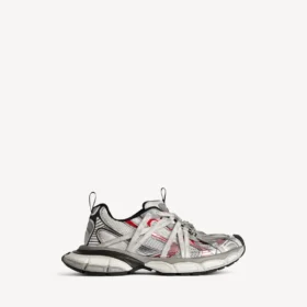 Heren 3XL Extreme Laces B Sneaker in grijs/zilver/rood/zwart