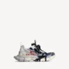 Heren 3XL sneaker met gesplitst logo in eierschaal/rood/marineblauw