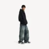 Heren 3XL sneaker met gesplitst logo in eierschaal/rood/marineblauw