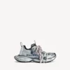 Heren 3XL sneaker met gesplitst logo in wit/marineblauw/grijs