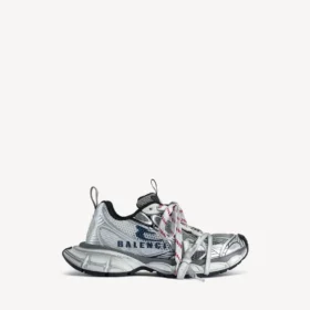 Heren 3XL sneaker met gesplitst logo in wit/marineblauw/grijs
