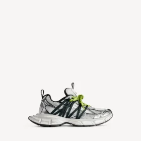 Heren 3XL Sneakers met veters in grijs/neongeel