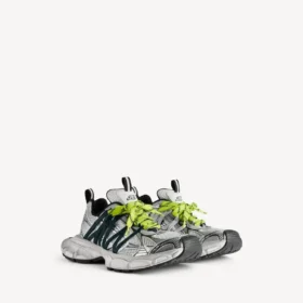 Heren 3XL Sneakers met veters in grijs/neongeel