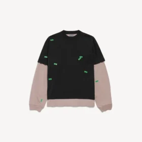 Heren 520 stickers hybride dubbel T-shirt in zwart/groen