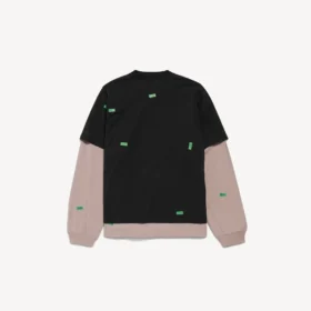 Heren 520 stickers hybride dubbel T-shirt in zwart/groen