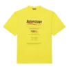 Heren Balenciaga Dry Cleaning Boxy Logo-print Loszittend Korte mouw Geel 651795TKVF87175
