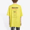 Heren Balenciaga Dry Cleaning Boxy Logo-print Loszittend Korte mouw Geel 651795TKVF87175