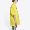 Heren Balenciaga Dry Cleaning Boxy Logo-print Loszittend Korte mouw Geel 651795TKVF87175