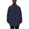 Heren Balenciaga-jas met logo, rits en opstaande kraag, blauw 622002TIO508065
