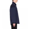 Heren Balenciaga-jas met logo, rits en opstaande kraag, blauw 622002TIO508065