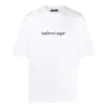 Heren Balenciaga-logo print, comfortabel T-shirt met korte mouwen, wit 612966TIV549040