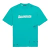 Heren Balenciaga SS21 met alfabetprint, rondhals, korte mouwen, groen 651795TKVB84661
