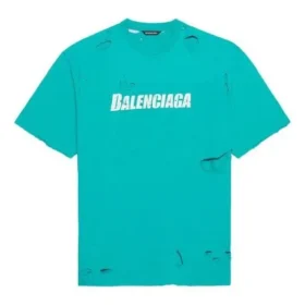 Heren Balenciaga SS21 met alfabetprint, rondhals, korte mouwen, groen 651795TKVB84661