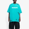 Heren Balenciaga SS21 met alfabetprint, rondhals, korte mouwen, groen 651795TKVB84661